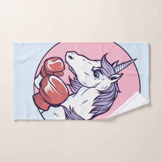 Boxing Unicorn Badhandtuch Set (Handtuch)