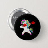 Boxing Unicorn Dabbing Boxer Coach Praktikant Button (Vorne & Hinten)