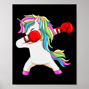 Boxing Unicorn Dabbing Boxer Coach Praktikant Poster