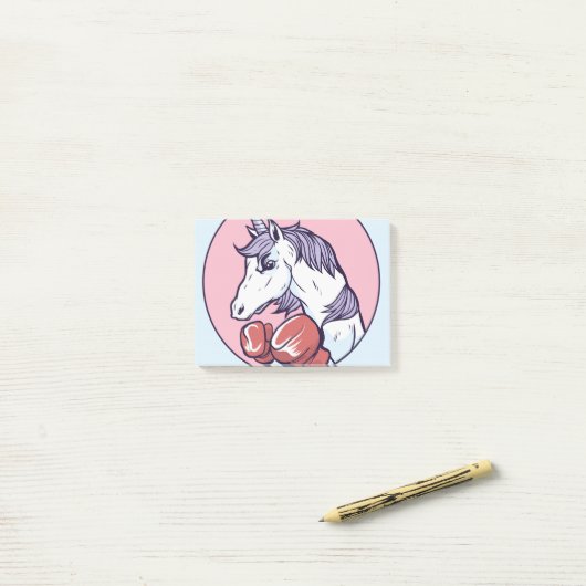 Boxing Unicorn Post-it Klebezettel (Auf Schreibtisch)