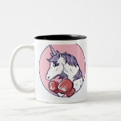 Boxing Unicorn Zweifarbige Tasse (Links)