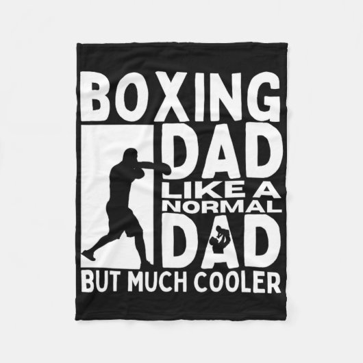 Boxing Vater Vater Zitat Funny Boxer Fleecedecke (Vorderseite)
