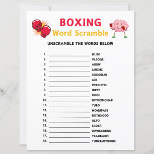 Boxing Word Scramble