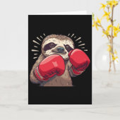 Boxkampf Faultier mit Boxhandschuhen Kickboxen Lus Karte (Gelbe Blume)
