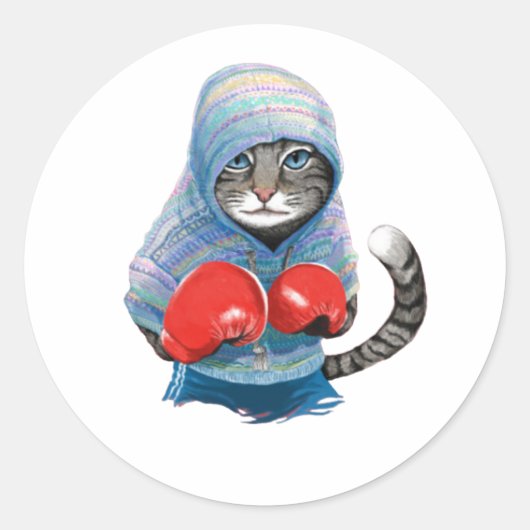 Boxkatze Runder Aufkleber (Vorderseite)