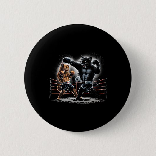 Boxkatzen Kitty Boxing Liebhaber Grafik Design Button (Vorderseite)
