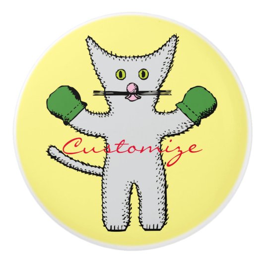 Boxkitten mit Mittens Thunder_Cove Keramikknauf (Vorderseite)