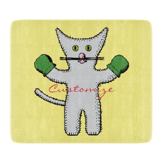 Boxkitten mit Mittens Thunder_Cove Schneidebrett (Vorderseite)