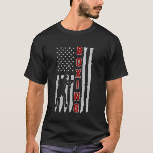 Boxliebhaber Vintage amerikanische Flagge 4. Juli  T-Shirt