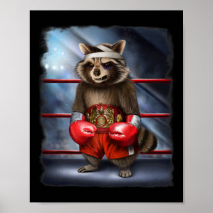 Boxmeister Raccoon Fighter Poster
