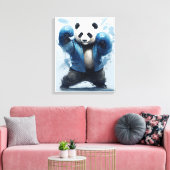 Boxpanda sind Sie bereit Blue Panda Art Leinwanddruck (Insitu (Wohnzimmer))