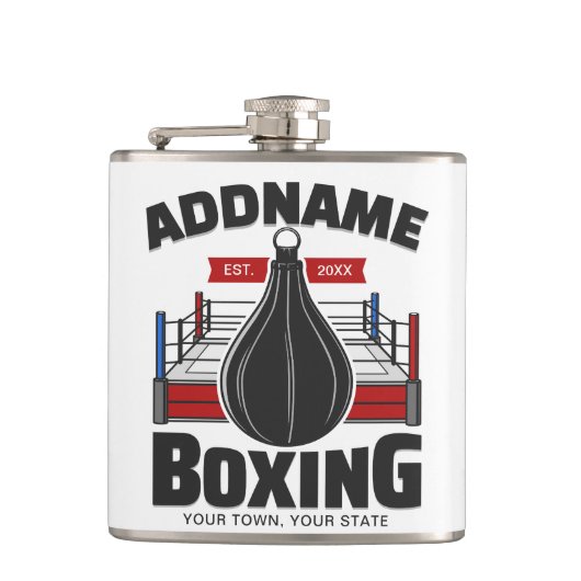 Boxring ADD NAME Boxer Gym Speed Bag Flachmann (Vorderseite)