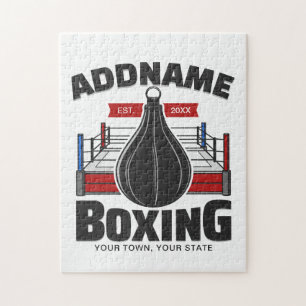 Boxring ADD NAME Boxer Gym Speedball Puzzle