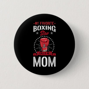 Boxring Boxer Gloves Mama Coach Mutter Tag Button