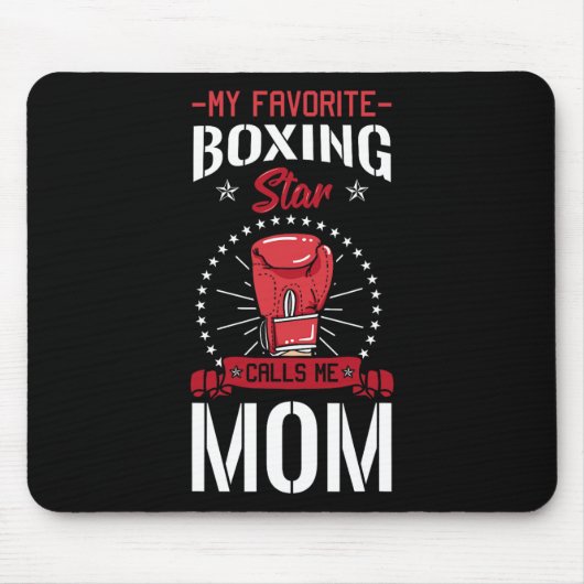 Boxring Boxer Gloves Mama Coach Mutter Tag Mousepad (Vorne)