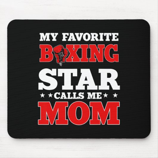 Boxring Gloves Boxer Mama Coach Muttertag Mousepad (Vorne)