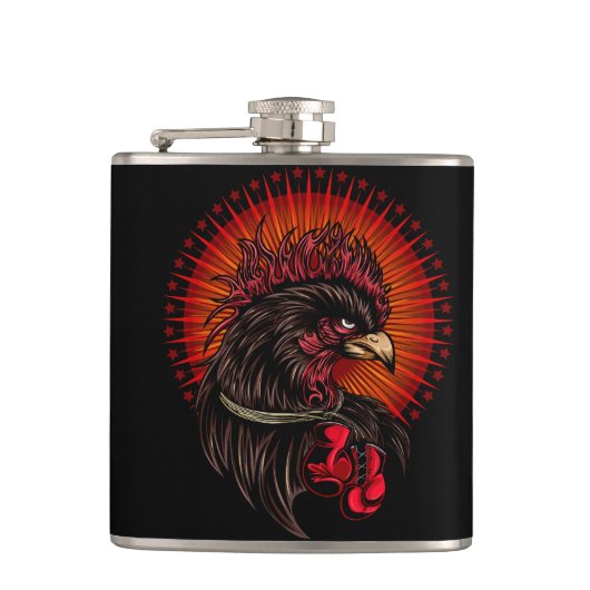 Boxrooster Flachmann (Vorderseite)