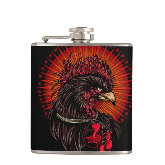 Boxrooster Flachmann (Vorderseite)