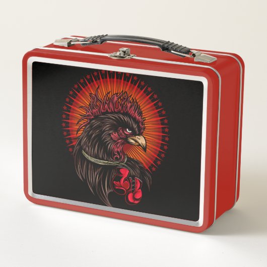 Boxrooster Metall Brotdose (Vorderseite)