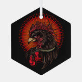 Boxrooster Ornament Aus Glas (Rückseite)