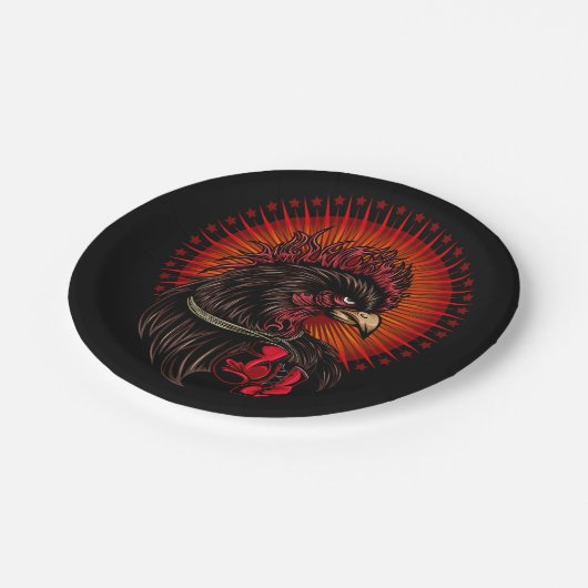 Boxrooster Pappteller (Schrägansicht)