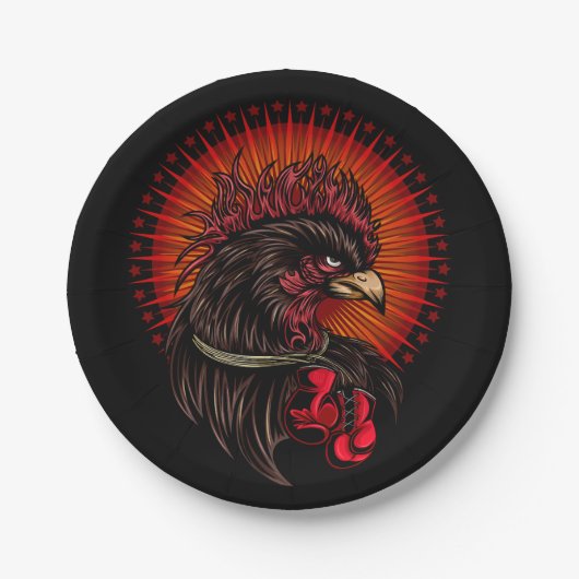 Boxrooster Pappteller (Vorderseite)