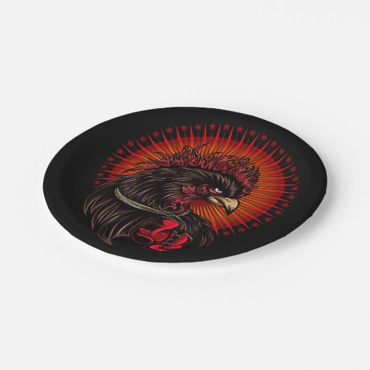 Boxrooster Pappteller (Schrägansicht)