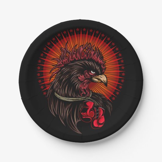 Boxrooster Pappteller (Vorderseite)