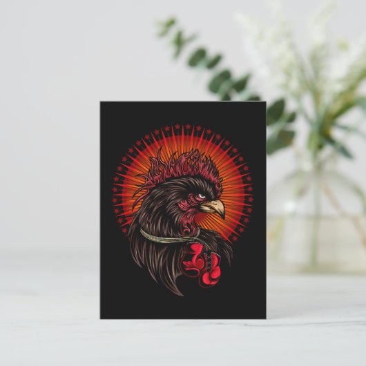 Boxrooster Postkarte (Stehend Vorderseite)