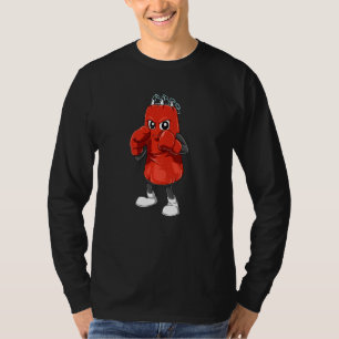 Boxsack mit Boxhandschuhen für einen Boxer Kickbox T-Shirt