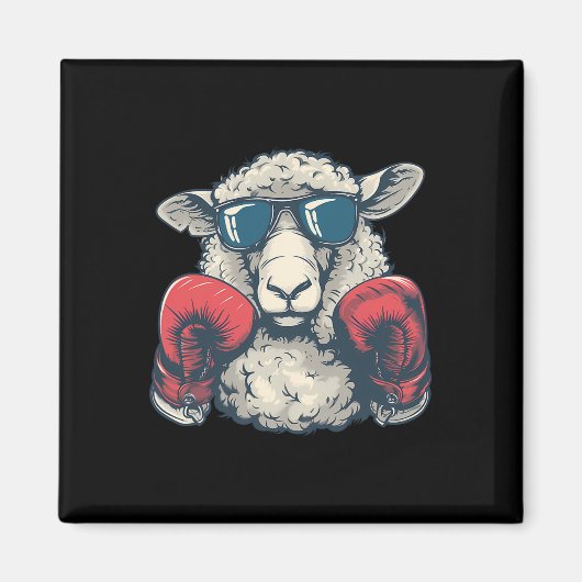 Boxschaf Lamm Boxhandschuhe Kickboxen Lustiger B Magnet (Vorne)