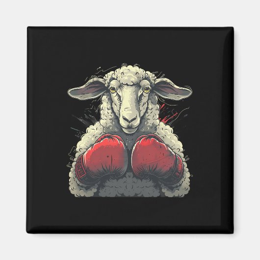 Boxschaf Lamm Boxhandschuhe Kickboxen Lustiger B Magnet (Vorne)