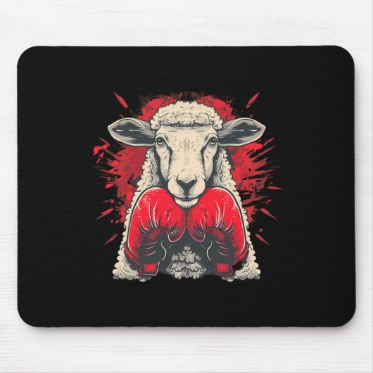 Boxschaf Lamm Boxhandschuhe Kickboxen Lustiger B Mousepad (Vorne)