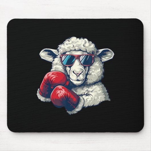 Boxschaf Lamm Boxhandschuhe Kickboxen Lustiger B Mousepad (Vorne)