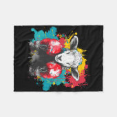 Boxschaf mit Boxhandschuhen Kickboxen Lustig B Fleecedecke (Vorderseite (Horizontal))