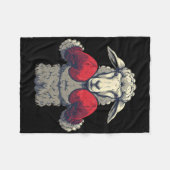 Boxschaf mit Boxhandschuhen Kickboxen Lustig B Fleecedecke (Vorderseite (Horizontal))