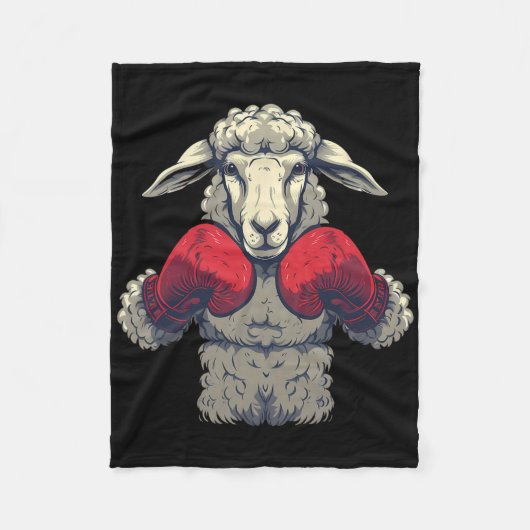 Boxschaf mit Boxhandschuhen Kickboxen Lustig B Fleecedecke (Vorderseite)