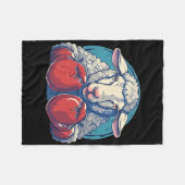 Boxschaf mit Boxhandschuhen Kickboxen Lustiges B Fleecedecke (Vorderseite (Horizontal))