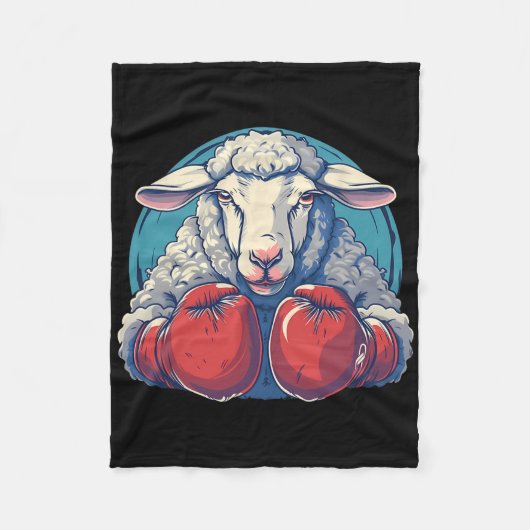 Boxschaf mit Boxhandschuhen Kickboxen Lustiges B Fleecedecke (Vorderseite)