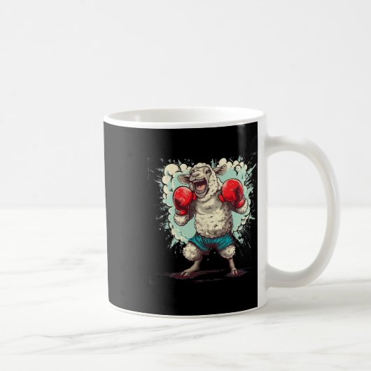 Boxschaf mit Boxhandschuhen Kickboxen Lustiges B Kaffeetasse (Rechts)