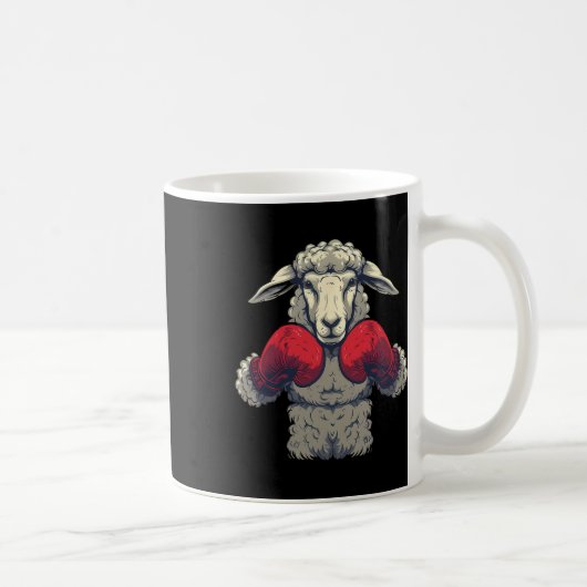 Boxschaf mit Boxhandschuhen Kickboxen Lustiges B Kaffeetasse (Rechts)
