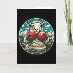 Boxschaf mit Boxhandschuhen Kickboxen Lustiges B Karte