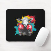 Boxschaf mit Boxhandschuhen Kickboxen Lustiges B Mousepad (Mit Mouse)