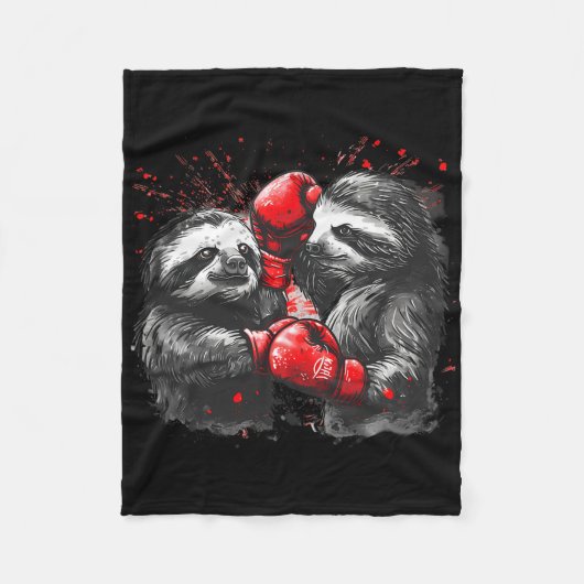 Boxschläger mit Boxhandschuhen Kickboxing Funny B Fleecedecke (Vorderseite)