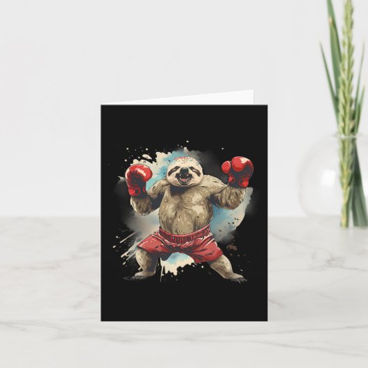 Boxschläger mit Boxhandschuhen Kickboxing Funny B Karte (Vorderseite)