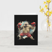 Boxschläger mit Boxhandschuhen Kickboxing Funny B Karte (Gelbe Blume)