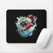 Boxschläger mit Boxhandschuhen Kickboxing Funny B Mousepad (Mit Mouse)