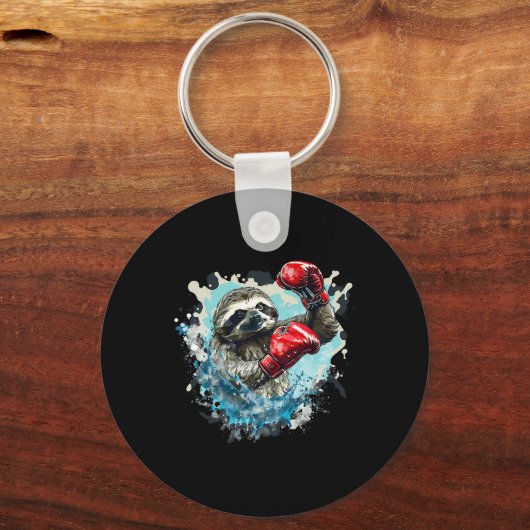 Boxschläger mit Boxhandschuhen Kickboxing Funny B Schlüsselanhänger (Vorderseite)