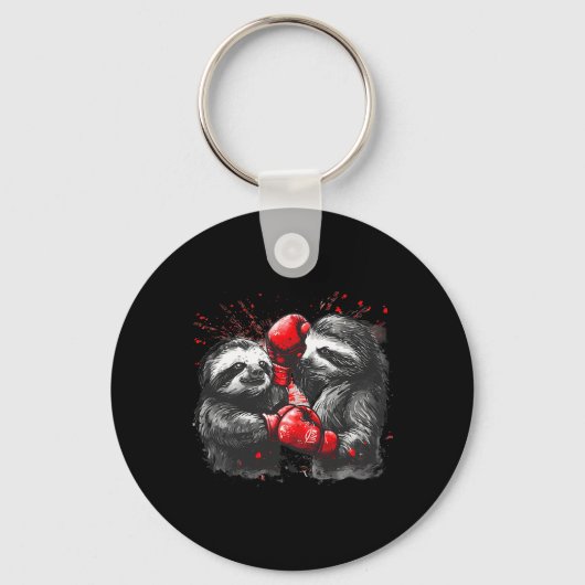 Boxschläger mit Boxhandschuhen Kickboxing Funny B Schlüsselanhänger (Vorderseite)