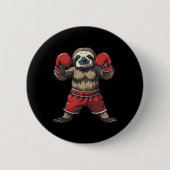 BoxSloth Lover Boxhandschuhe Kickboxing Funny Button (Vorderseite)